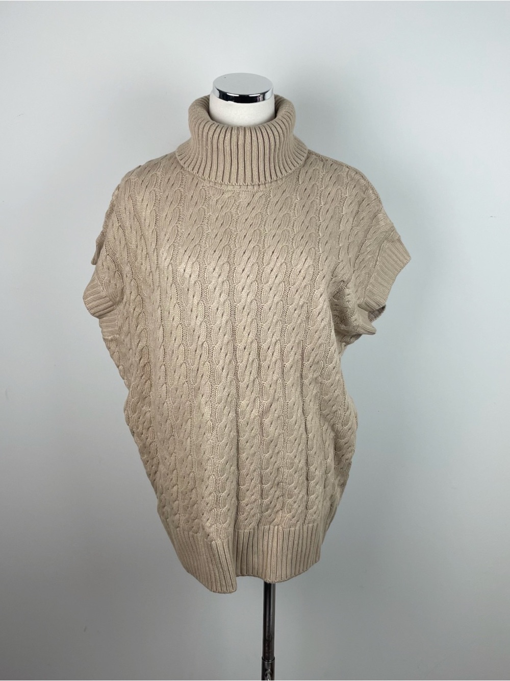 Calvin Klein Tan Brown Knit Turtleneck Sweater Women Medium
